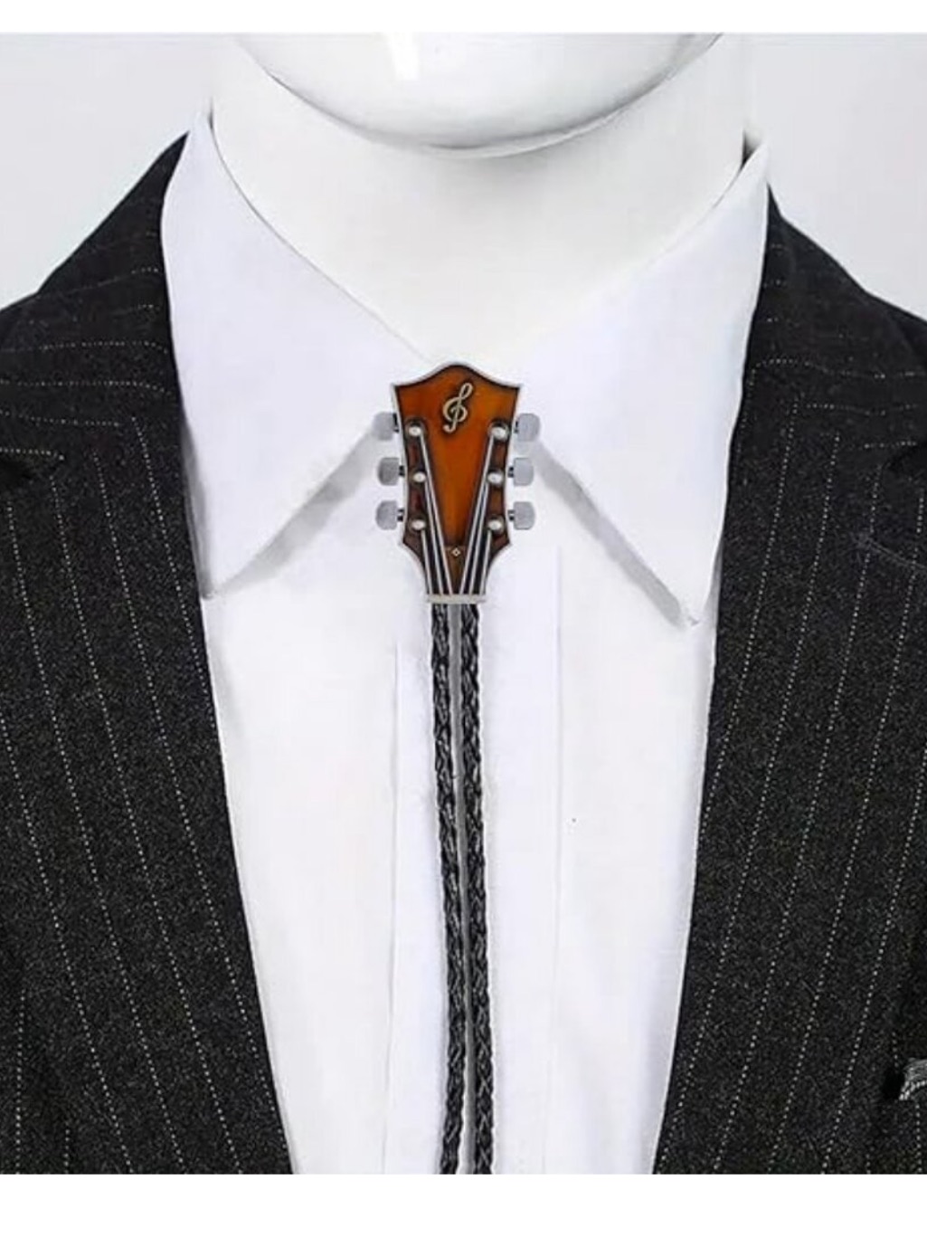 Guitar Bolo Tie Western Cowboy Rodeo Bolo Tie For Men Women Brown